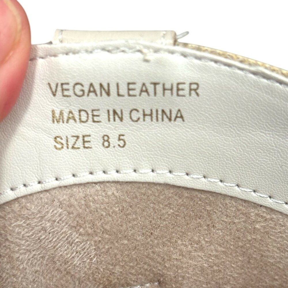 Oasis Society Houston Taupe Beige White Cowboy Western Vegan Leather Boots 8.5 - Picture 7 of 10